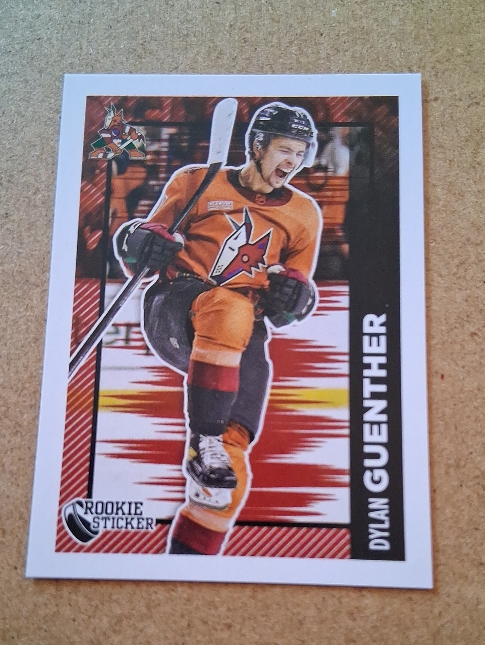 Arizona Coyotes Orange Hockey Rookie Sticker - Dylan Guenther